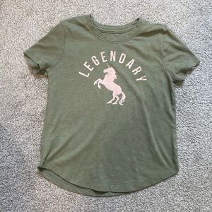 Old Navy girls green short sleeve shirt, small 6-7​​​​